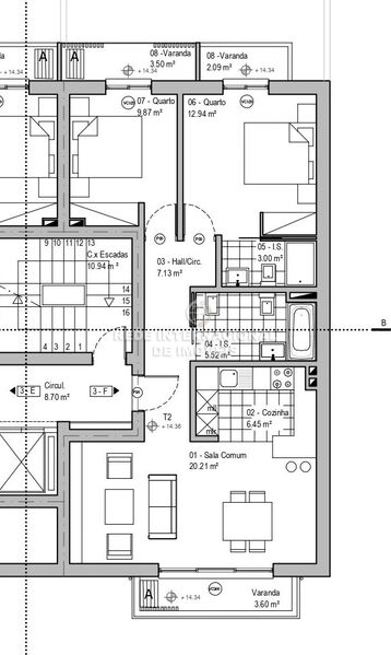 Apartamento Moderno T2 Olhão - varanda, ar condicionado, isolamento térmico