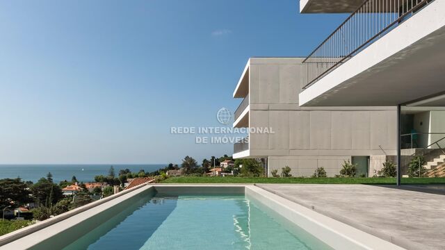 House V6 Alto do Lagoal Oeiras - store room, garage, double glazing, swimming pool, air conditioning, sea view, terrace, terraces