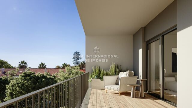 Apartamento T2 novo Carcavelos Cascais - ar condicionado, varandas, jardim, condomínio privado, piscina, terraços