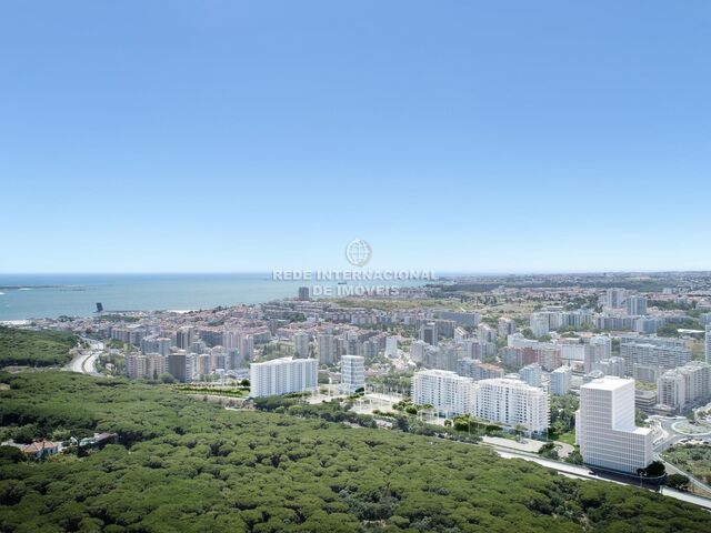 апартаменты T2 новые Miraflores Oeiras - веранда, бассейн, система кондиционирования, зеленые зоны, веранды