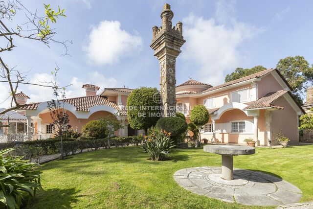 House V6 Renovated Monte Estoril Cascais - garden, fireplace, garage, swimming pool, barbecue, terrace