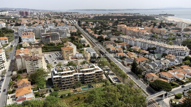 апартаменты новые T3 Parede Cascais - террасы, система кондиционирования, терраса, сад, бассейн, частный кондоминиум, сигнализация, детская площадка, спокойная зона, камин