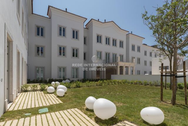 Apartment T1 nuevo Infante Santo (prazeres) Estrela Lisboa - gated community, equipped, green areas, garage, air conditioning, garden, gardens