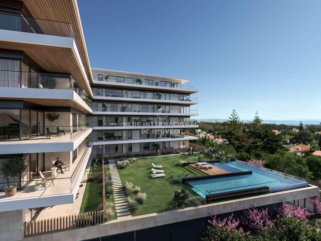 Apartment T3 sea view Parede Cascais - garden, terraces, terrace, quiet area, swimming pool, sea view, air conditioning, gardens