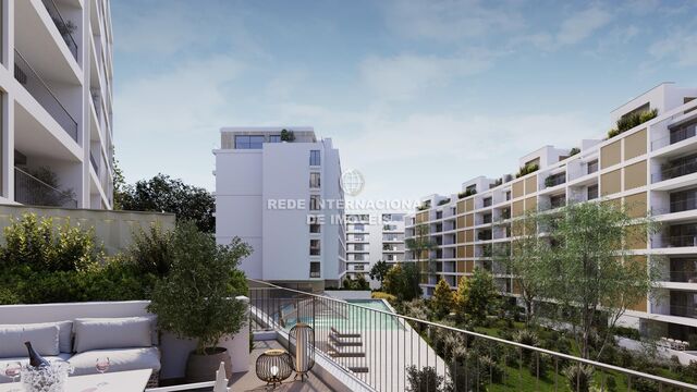 Apartment new 2 bedrooms Loures - balcony, terraces, gated community, green areas, garden, kitchen, gardens, swimming pool, terrace, balconies, equipped, air conditioning