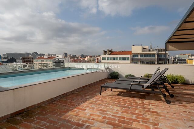 Apartment T2 nuevo in the center Avenidas Novas Lisboa - parking space, balconies, balcony, terrace, store room, terraces, garage, swimming pool