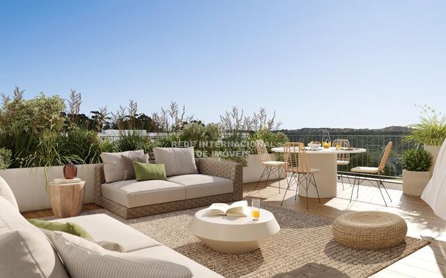 Apartment new 2 bedrooms Loures - garden, swimming pool, terraces, air conditioning, equipped, green areas, balconies, balcony, gated community, kitchen, terrace, parking lot