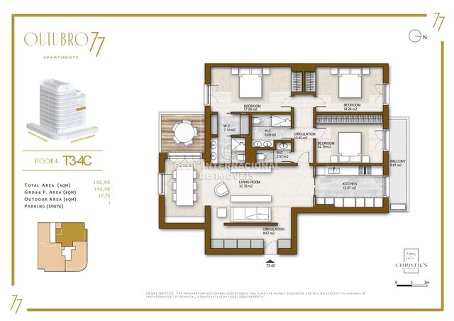 Apartment 3 bedrooms Saldanha Avenidas Novas Lisboa - air conditioning, store room, balcony, balconies