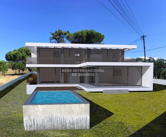 Moradia em construção V4 Magoito Sintra - lareira, garagem, varanda, painel solar, piscina, jardim, ar condicionado