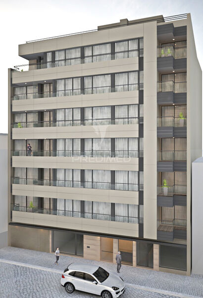Apartment T1 nuevo in the center Maia - air conditioning, 3rd floor, terraces, thermal insulation, balcony, balconies, parking space, terrace, sound insulation, central heating, garden, garage
