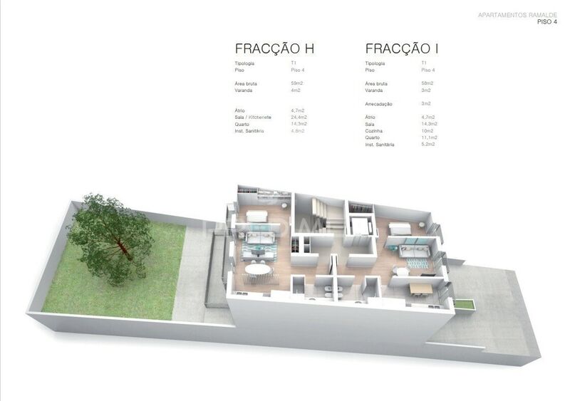 Apartamento T1 Ramalde Porto - varandas, terraço, jardim, excelente localização, arrecadação