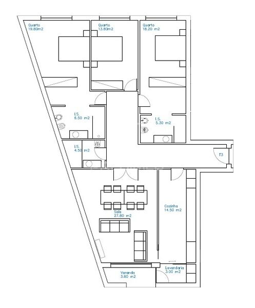Apartamento novo T3 Matosinhos - garagem, varanda, 3º andar, excelente localização