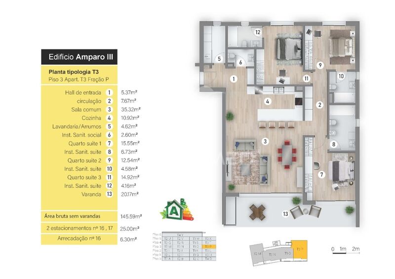 Apartamento T3 São Martinho Funchal - varandas, arrecadação, zona calma