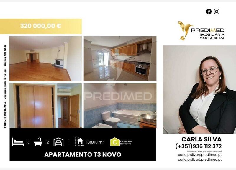 Apartamento T3 novo Tomar - vidros duplos, bbq, garagem, ar condicionado, cozinha equipada, equipado