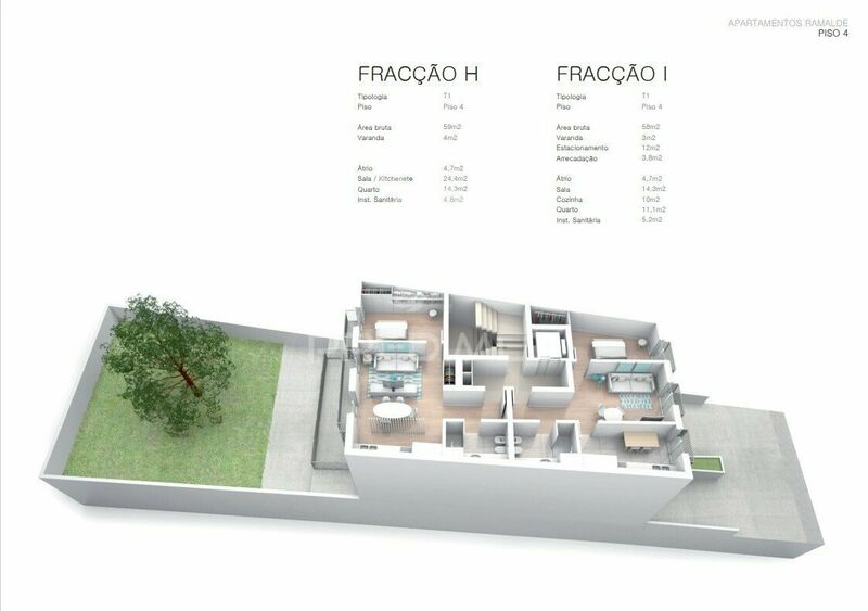 Apartamento novo T1 Ramalde Porto - terraço, varandas, jardim, excelente localização