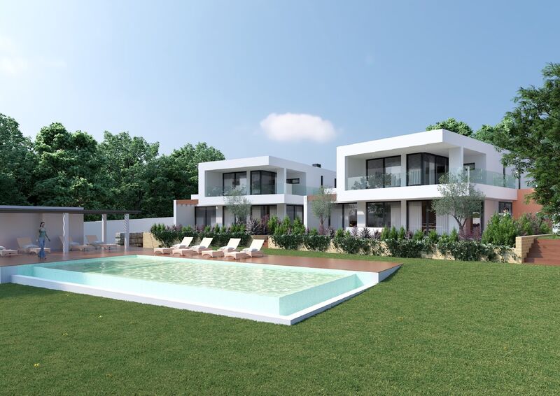 House new 5 bedrooms Murches Alcabideche Cascais - terraces, air conditioning, equipped kitchen, alarm, underfloor heating, terrace, swimming pool, garage, fireplace, solar panels