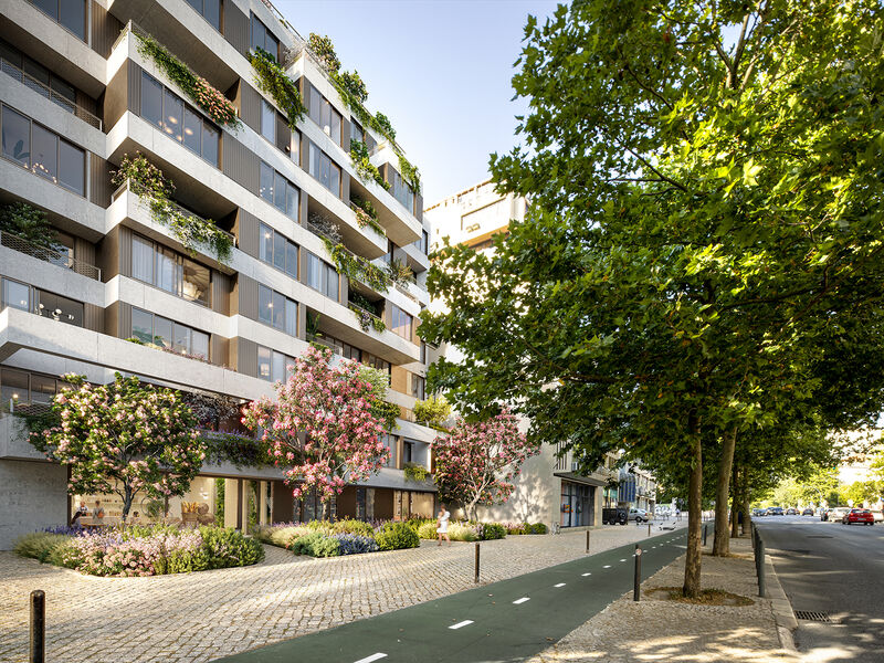 Apartamento T1 no centro Alvalade Lisboa - parqueamento, varandas, terraços, piscina