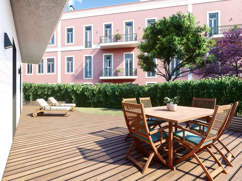 Apartamento novo T1 Amoreiras Campolide Lisboa - terraço, jardins, garagem, varandas