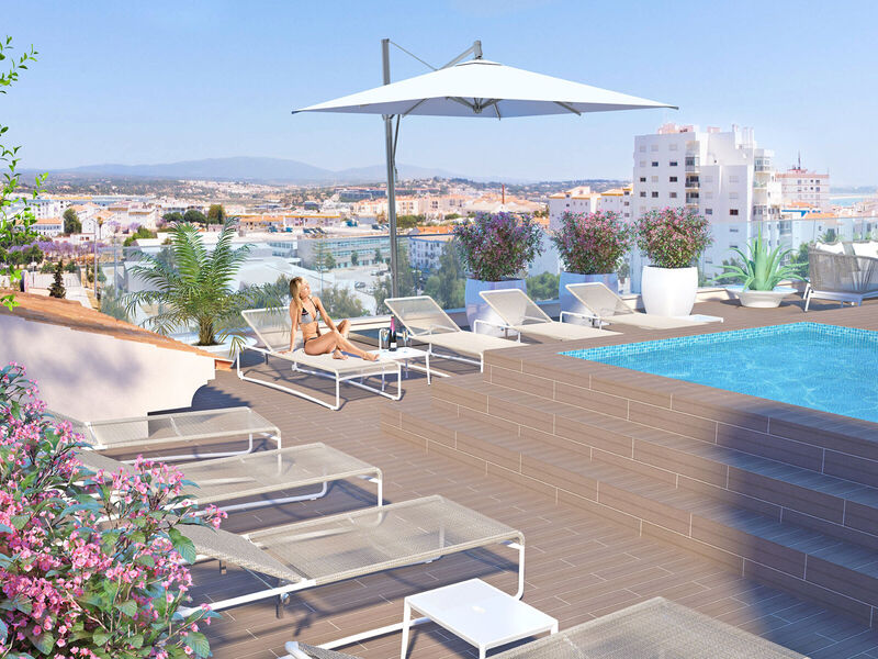 Apartment sea view T3 São Gonçalo de Lagos - air conditioning, sea view, swimming pool, balcony, terraces, terrace, radiant floor