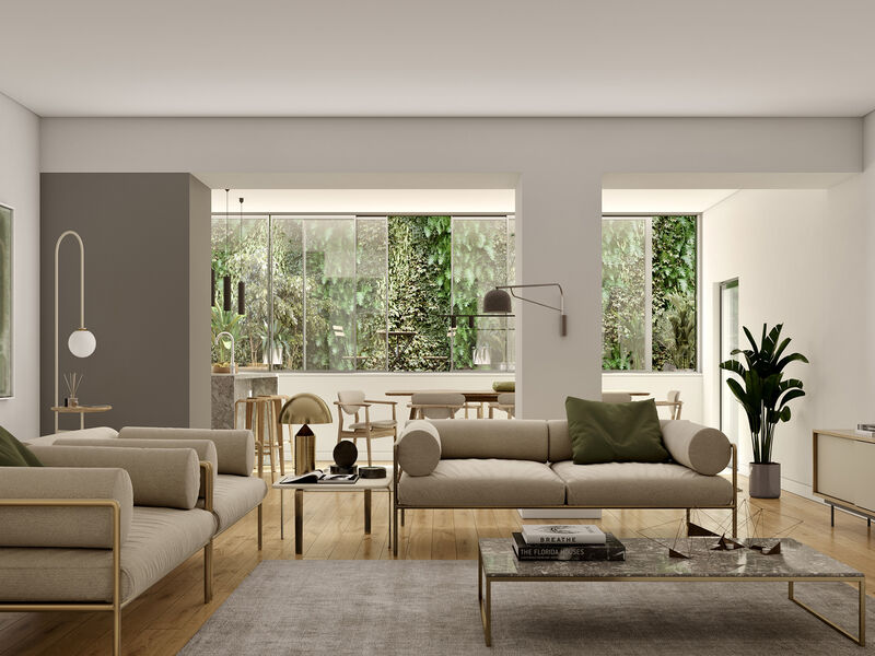 апартаменты T2+1 новые Estrela Lapa Lisboa - двойные стекла, зеленые зоны, бассейн, система кондиционирования