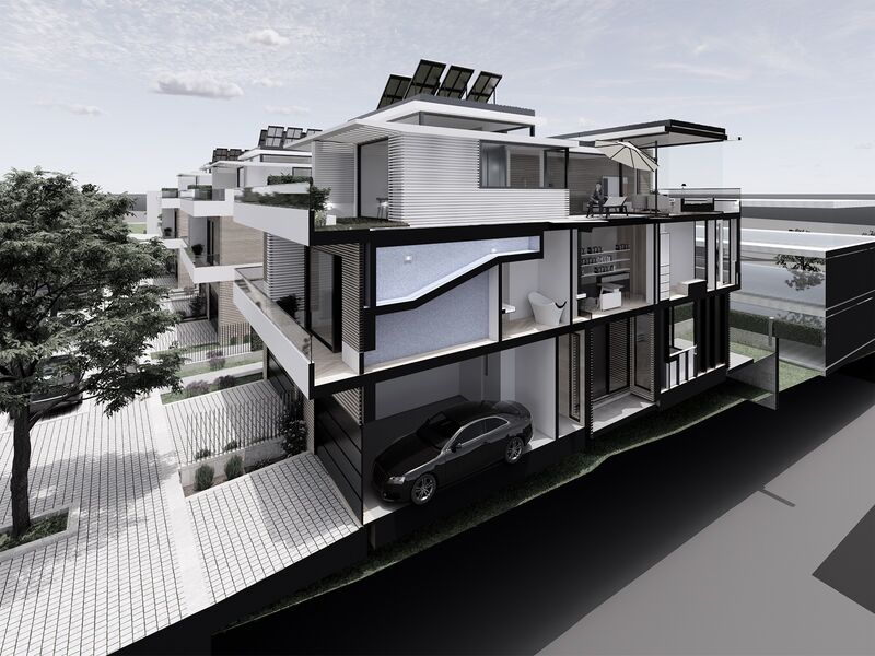 Moradia V4 de luxo Salgueiros Canidelo Vila Nova de Gaia - painéis solares, terraços, varandas, piscina, garagem