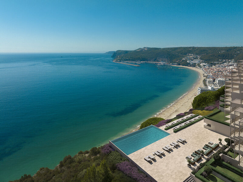 Apartment T0 sea view Sesimbra Castelo (Sesimbra) - terraces, terrace, sea view, condominium, balcony, sauna, balconies, swimming pool