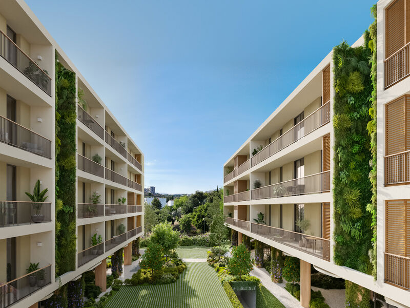 Apartment T1 Carnaxide Oeiras - balconies, balcony, gardens, condominium, swimming pool, store room, sauna