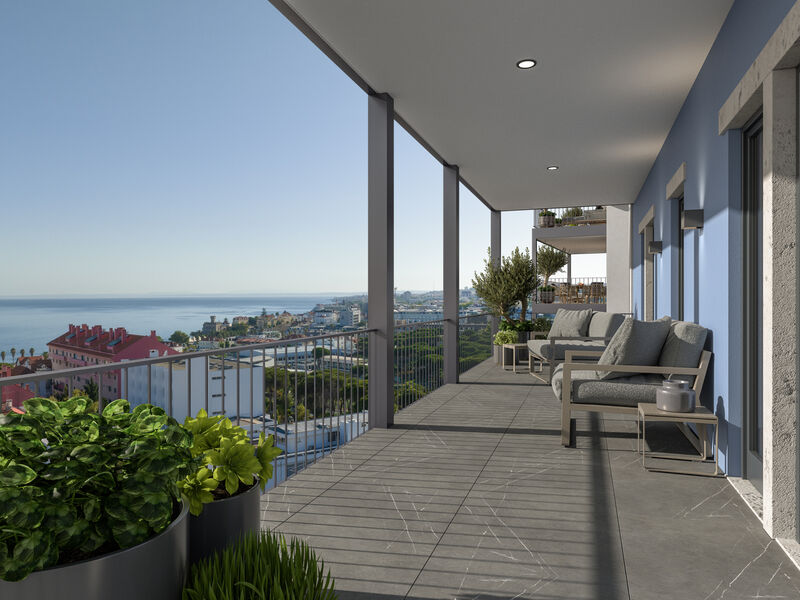Apartment 5 bedrooms Monte Estoril Cascais - balcony, garage, garden, sea view, balconies, parking space, swimming pool, terrace