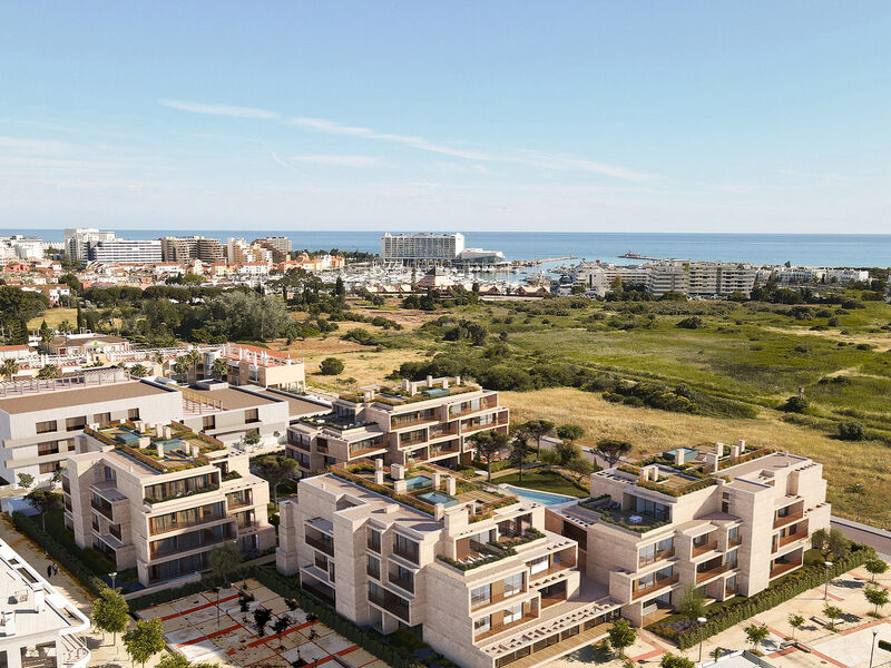 Apartment T1 Vilamoura Quarteira Loulé - equipped, terrace, garage, tennis court, gated community, garden, swimming pool