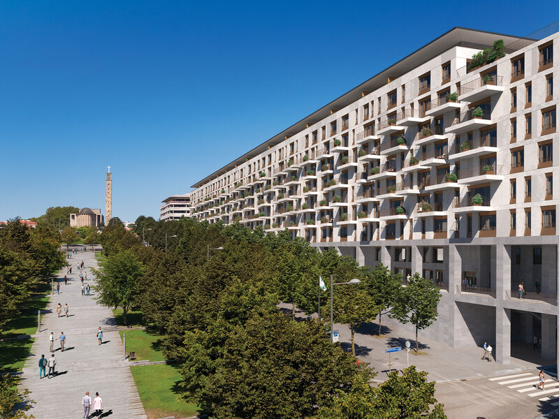 Apartment Modern in the center T2 Alameda Antas Campanhã Porto - air conditioning, parking space, garage, store room, balcony, playground, swimming pool, terraces, terrace, balconies