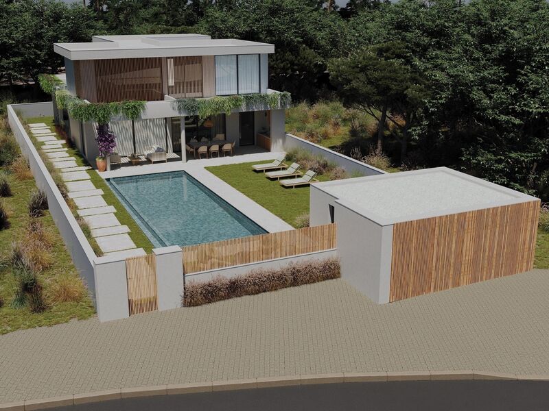 Moradia V4 em construção Vilamoura Quarteira Loulé - piscina, jardim, garagem