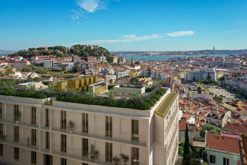 апартаменты T2 Graça São Vicente de Fora Lisboa - турецкая баня, террасы, сауна, веранда, сад, терраса, бассейн