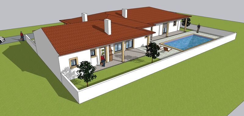 Home V4 Single storey Alcobaça - double glazing, garage, boiler, solar panels, garden, swimming pool, terrace