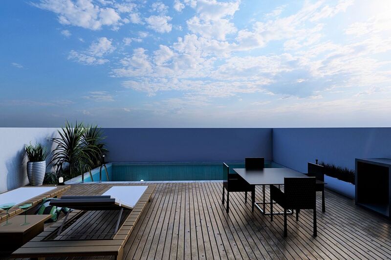 House Modern in urbanization V5 Luz de Tavira - terrace, barbecue, swimming pool, garden, garage, air conditioning, balcony, solar panels