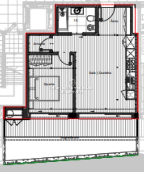 Apartamento T1 novo Vila Nova de Gaia - terraço