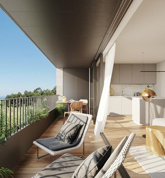 Apartment T3 Canidelo Vila Nova de Gaia - tennis court, sea view, balconies, garage, balcony, gated community, swimming pool, garden