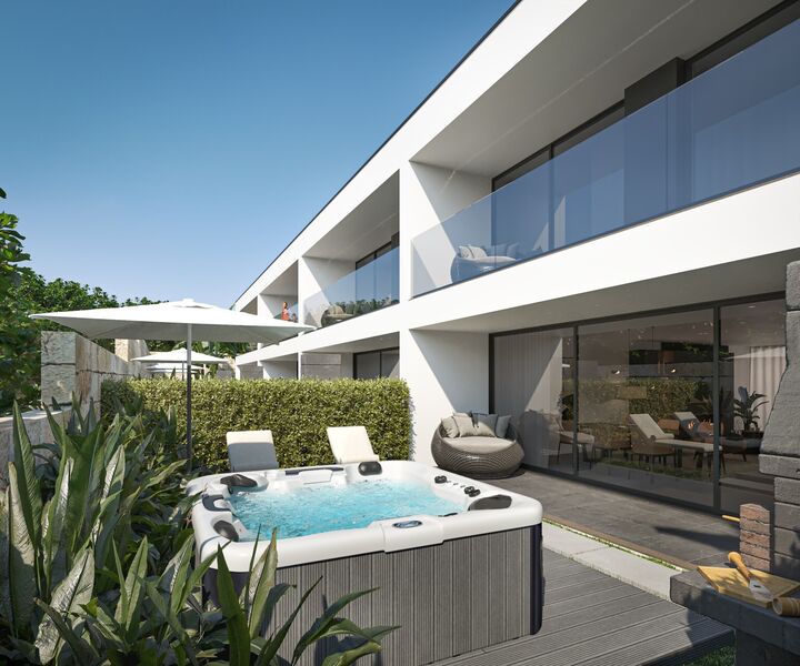 Moradia V3 de luxo em construção Albufeira - cozinha equipada, bbq, varanda, jardim, terraço, garagem