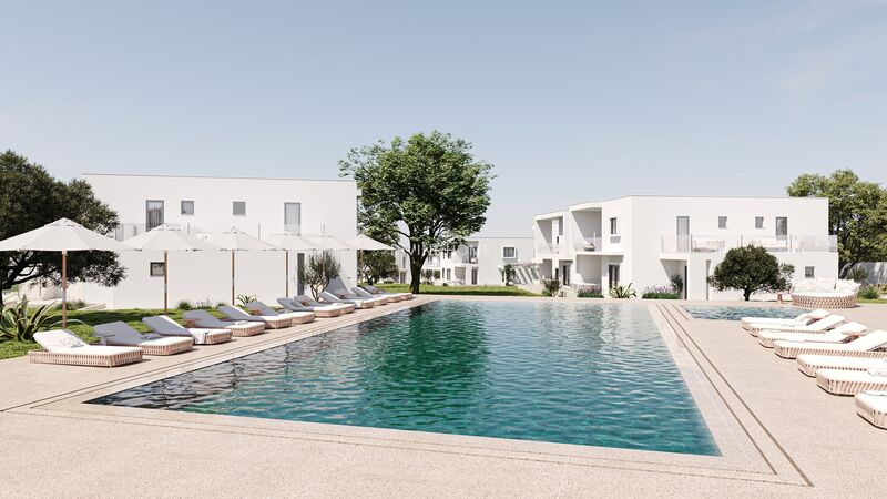 Apartamento Duplex em construção T2 Carvoeiro Lagoa (Algarve) - terraços, painéis solares, jardim, ar condicionado, mobilado, muita luz natural, piscina, equipado