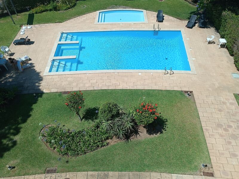 Apartment T2 Vilamoura Quarteira Loulé - kitchen, furnished, swimming pool, balcony, store room, equipped, garden, garage