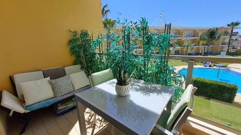 Apartment T2 Marina de Albufeira - kitchen, swimming pool, equipped, condominium, garden, terrace, barbecue, furnished, gardens