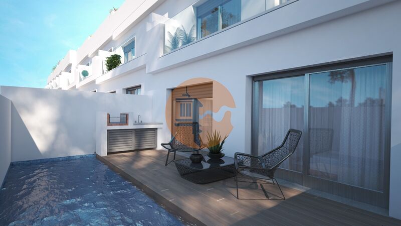 House new 3 bedrooms Fuseta Olhão - acoustic insulation, underfloor heating, alarm, heat insulation, balcony, terraces, double glazing, sea view, terrace, barbecue, air conditioning, swimming pool, floating floor
