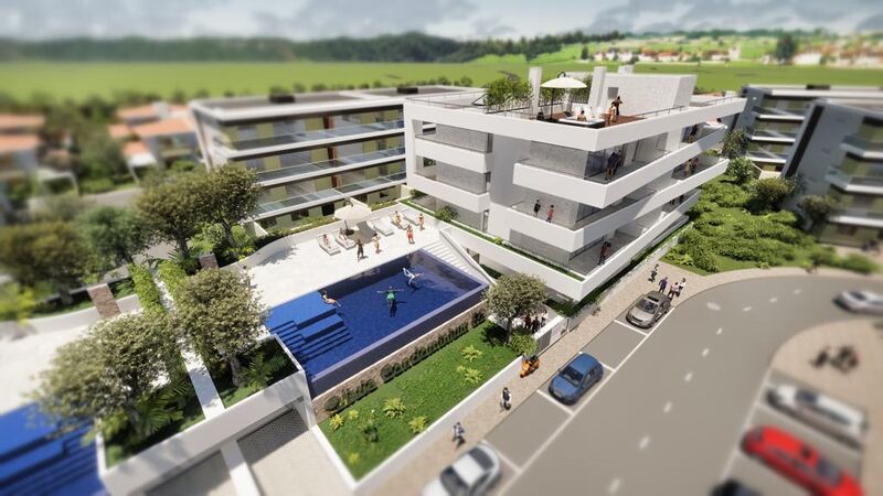 апартаменты элитная в процессе строительства T3 Vale de Lagar Portimão - парковка, система кондиционирования, экипированная кухня, бассейн, экипирован, веранда, гараж, солнечная панель