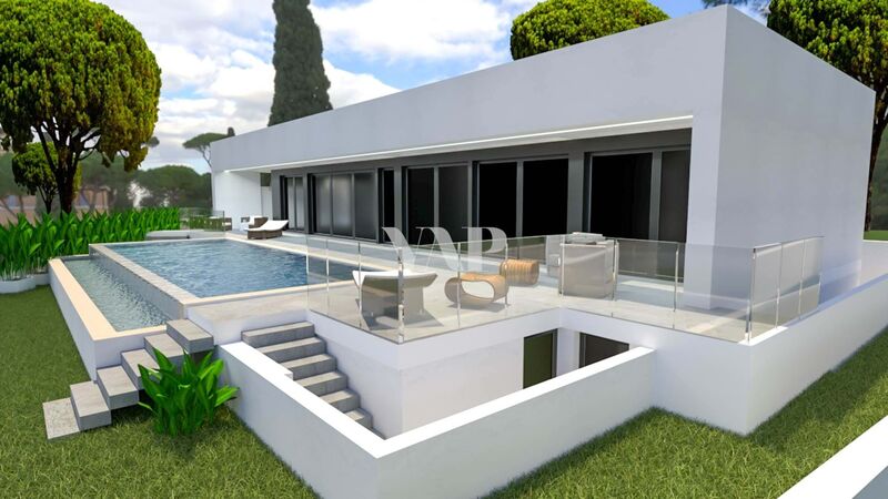 House under construction 3+1 bedrooms Vilamoura Quarteira Loulé - garage, swimming pool, equipped kitchen, garden