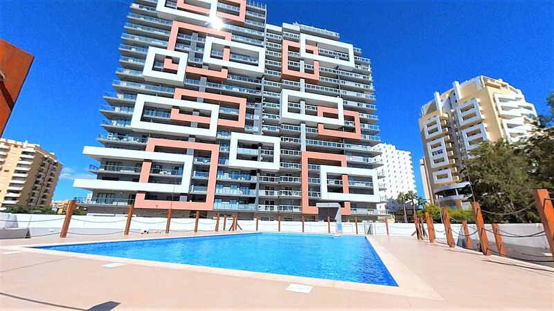 Apartment T2 sea view Praia da Rocha Portimão - 5th floor, equipped, furnished, swimming pool, garage, air conditioning, underfloor heating, sea view, terrace