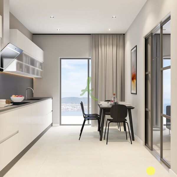 Apartment under construction 2 bedrooms Praia da Rocha Portimão - turkish bath, terrace, solar panel, balcony, balconies, floating floor, swimming pool, equipped, radiant floor, air conditioning, gated community, kitchen
